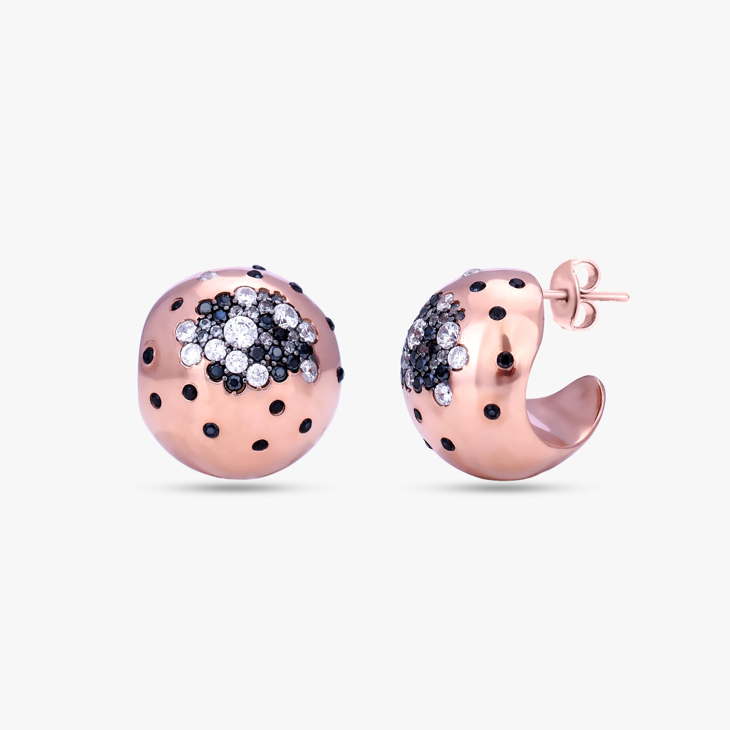 Black to White Pave Earrings