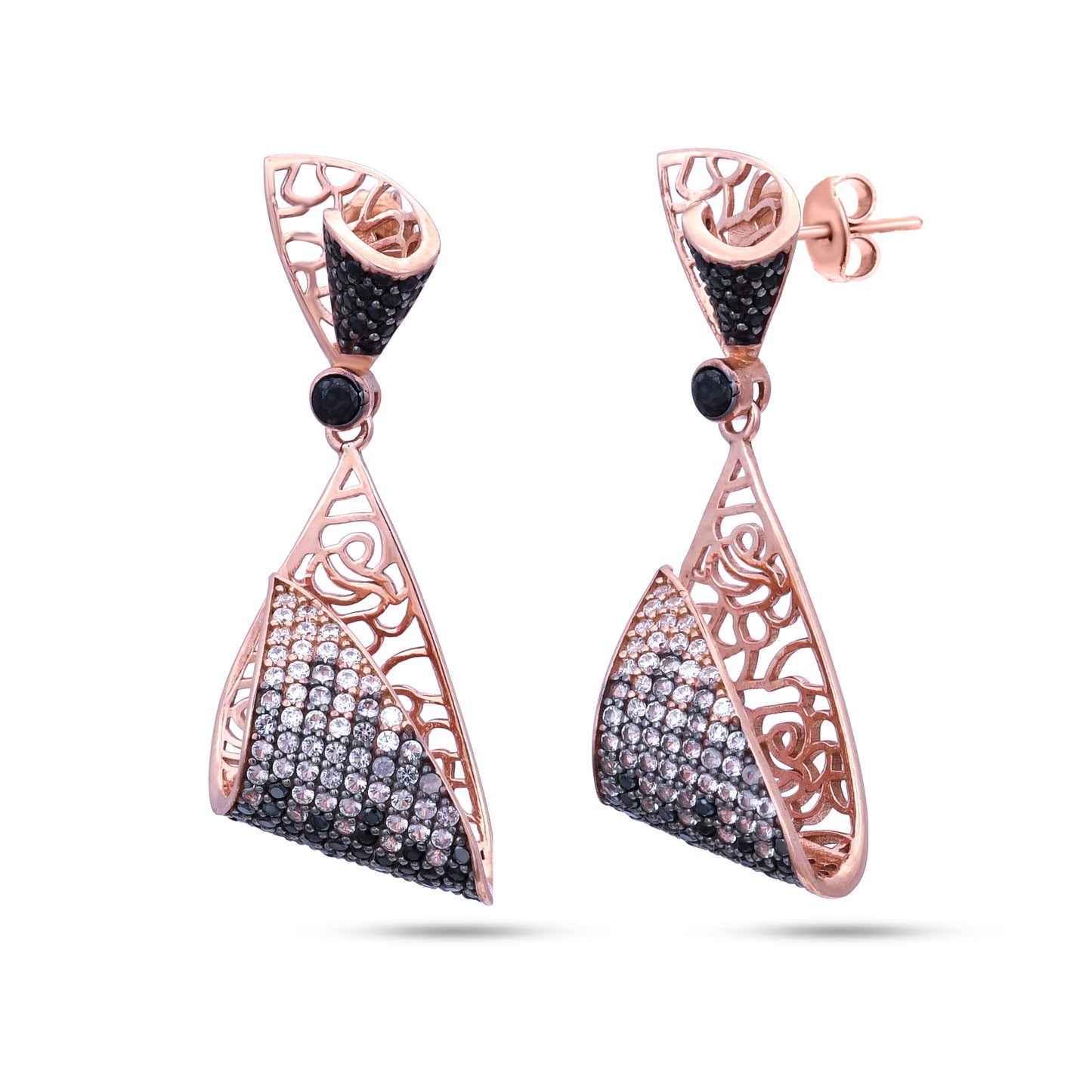 Folded Geometric Drop Earrings