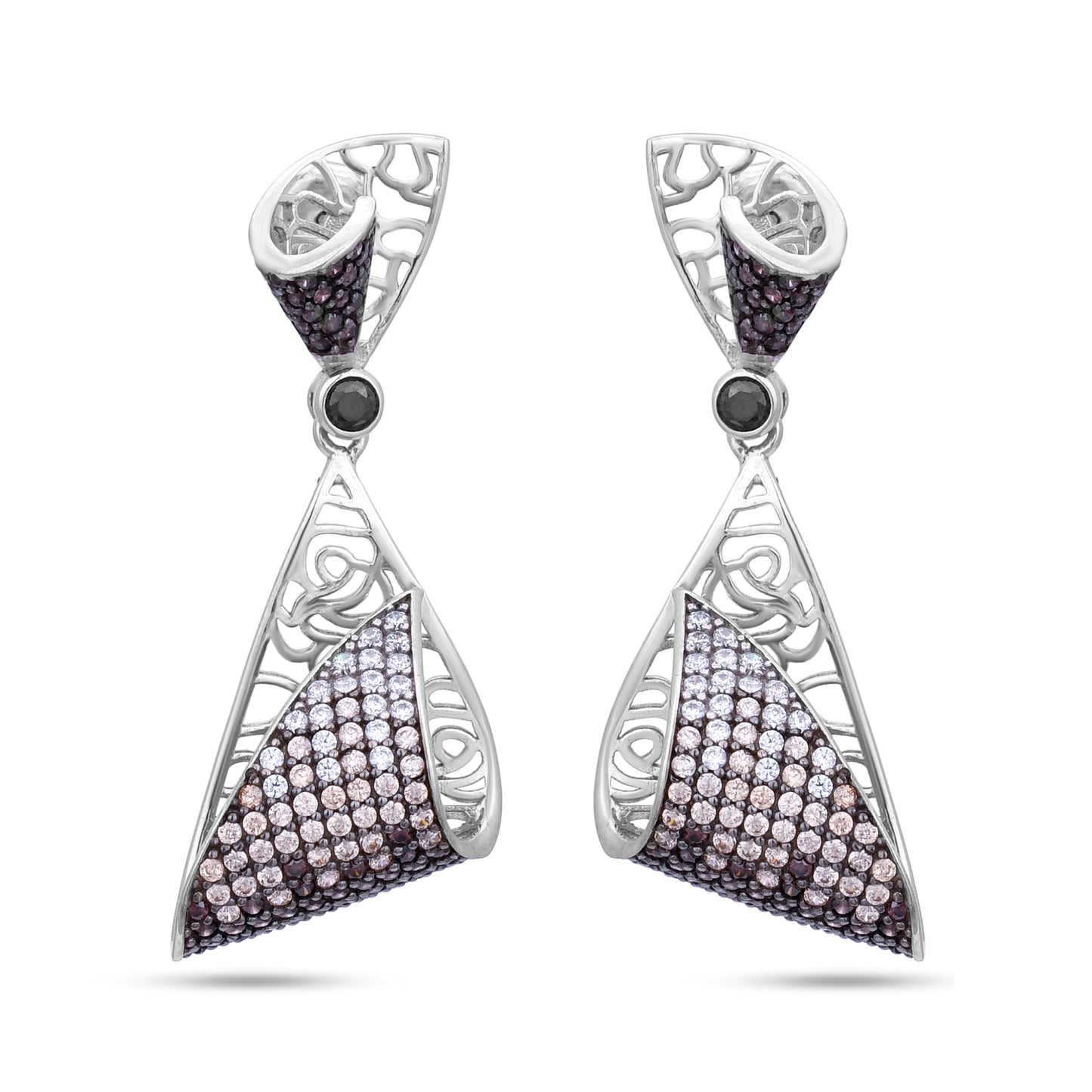 Filigree Pavé Drop Earrings