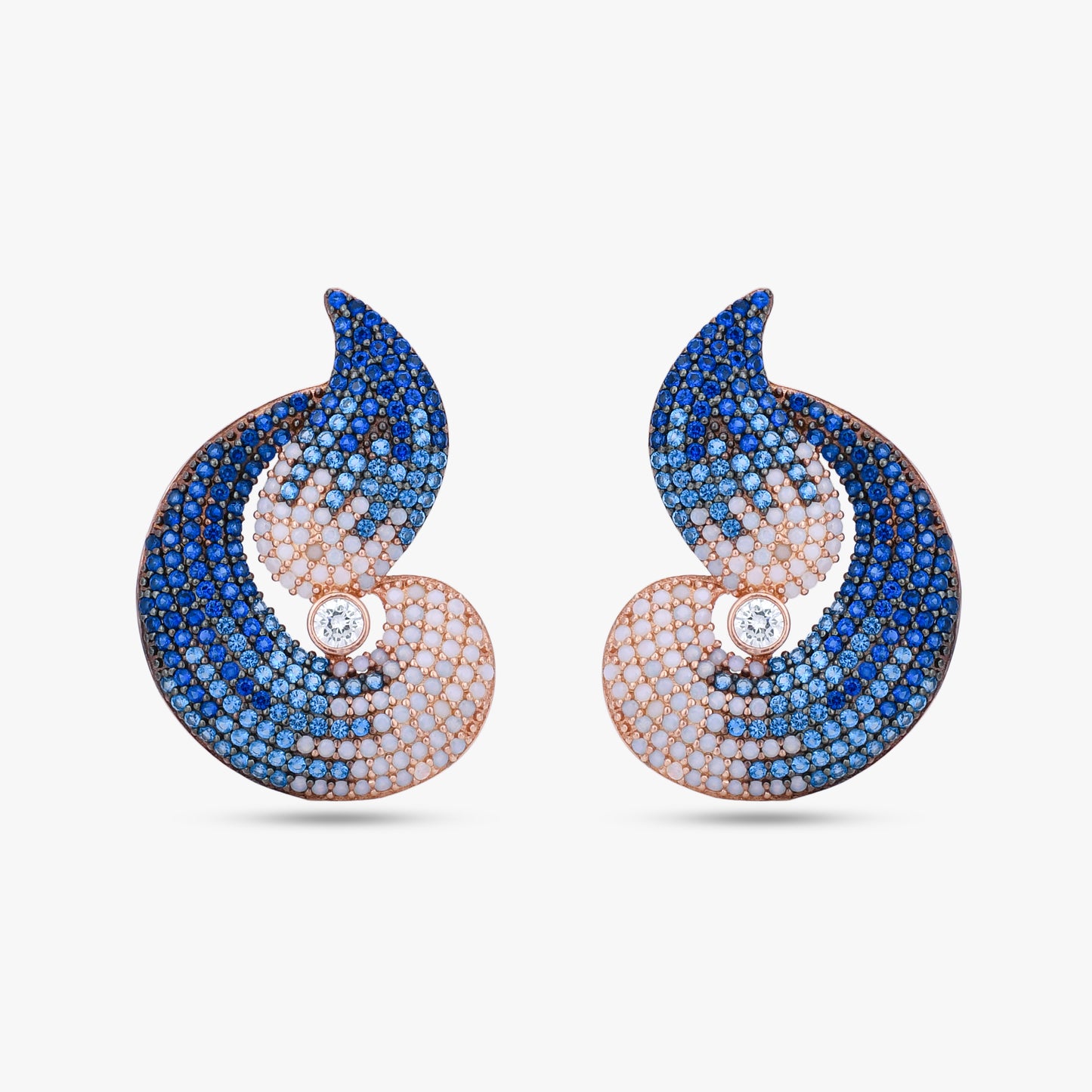 Blue Ombré Swirl Earrings