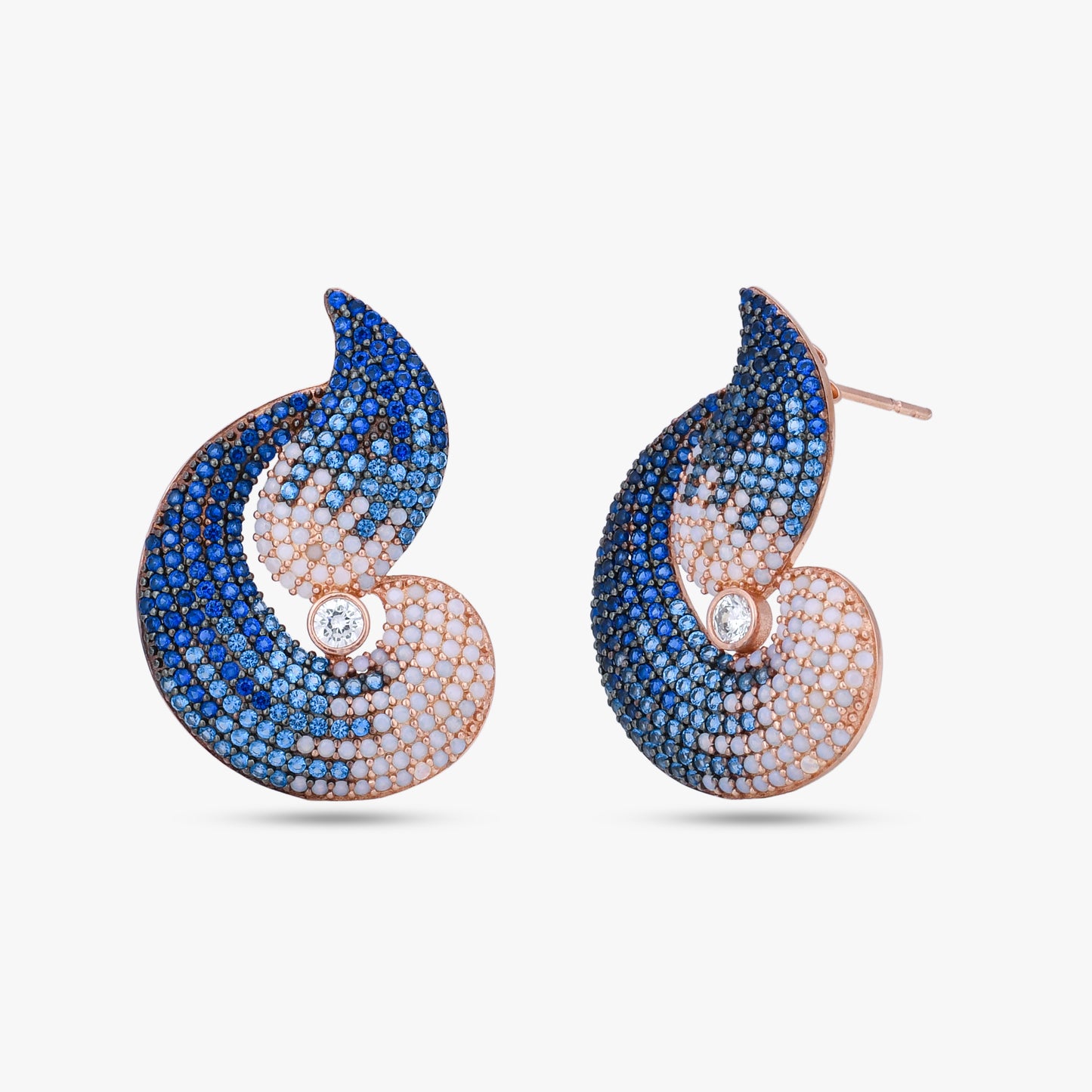 Blue Ombré Swirl Earrings