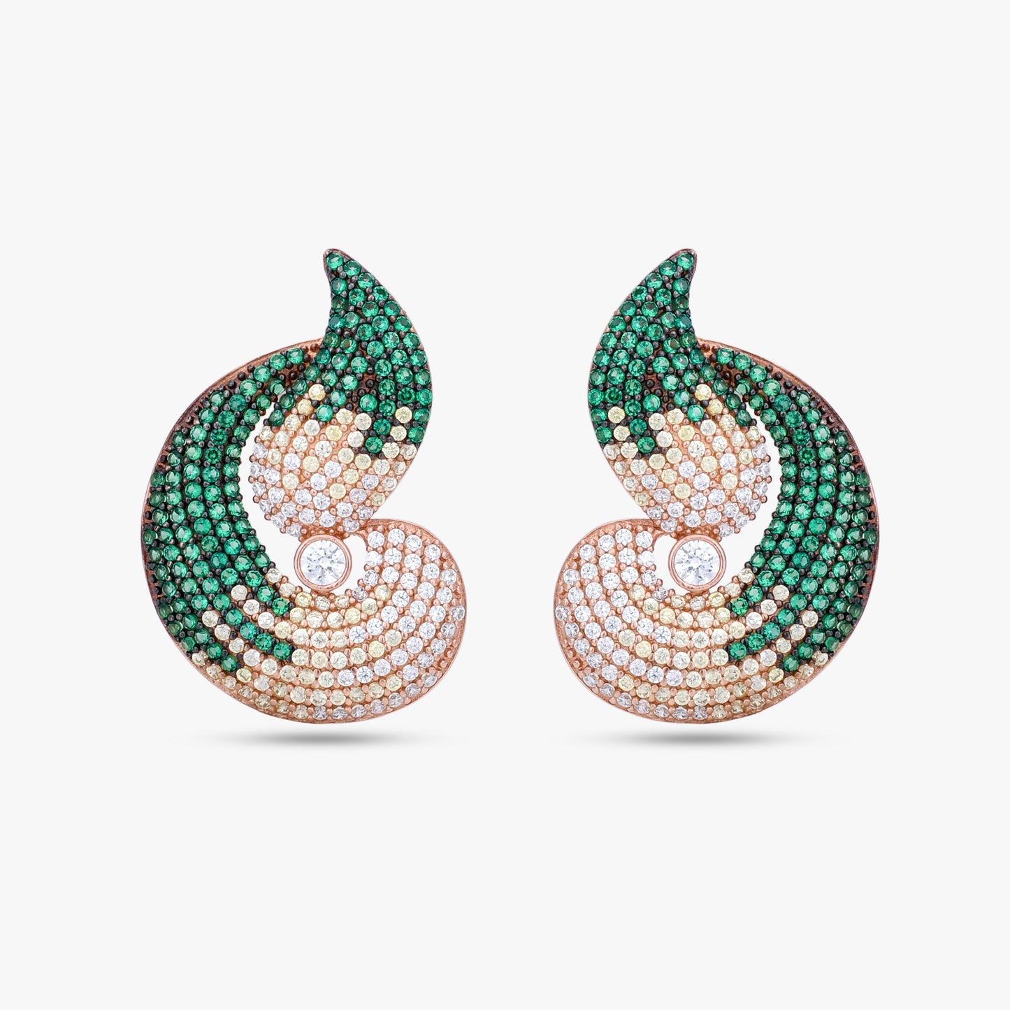 Pave Swirl Studs Earring