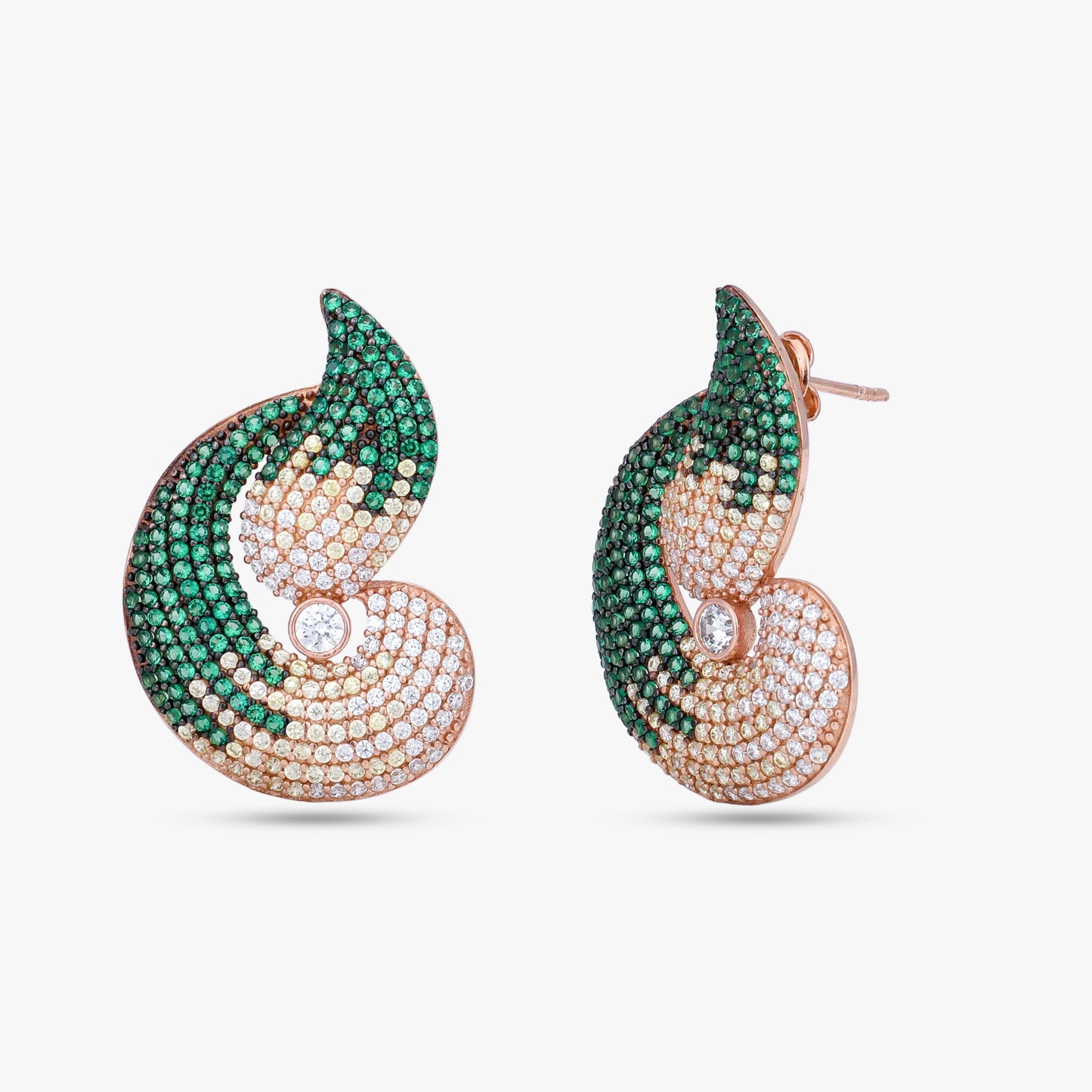 Pave Swirl Studs Earring