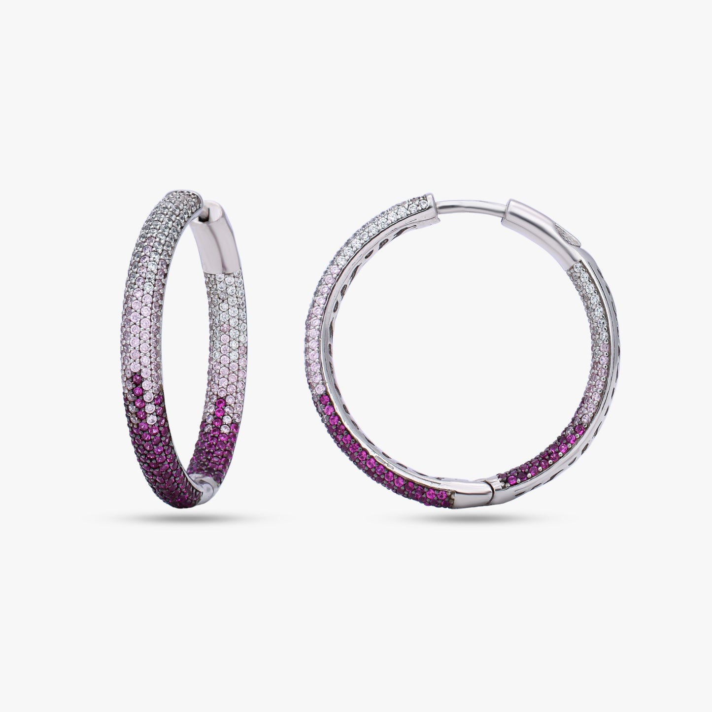Silver Gradient Hoop Earrings