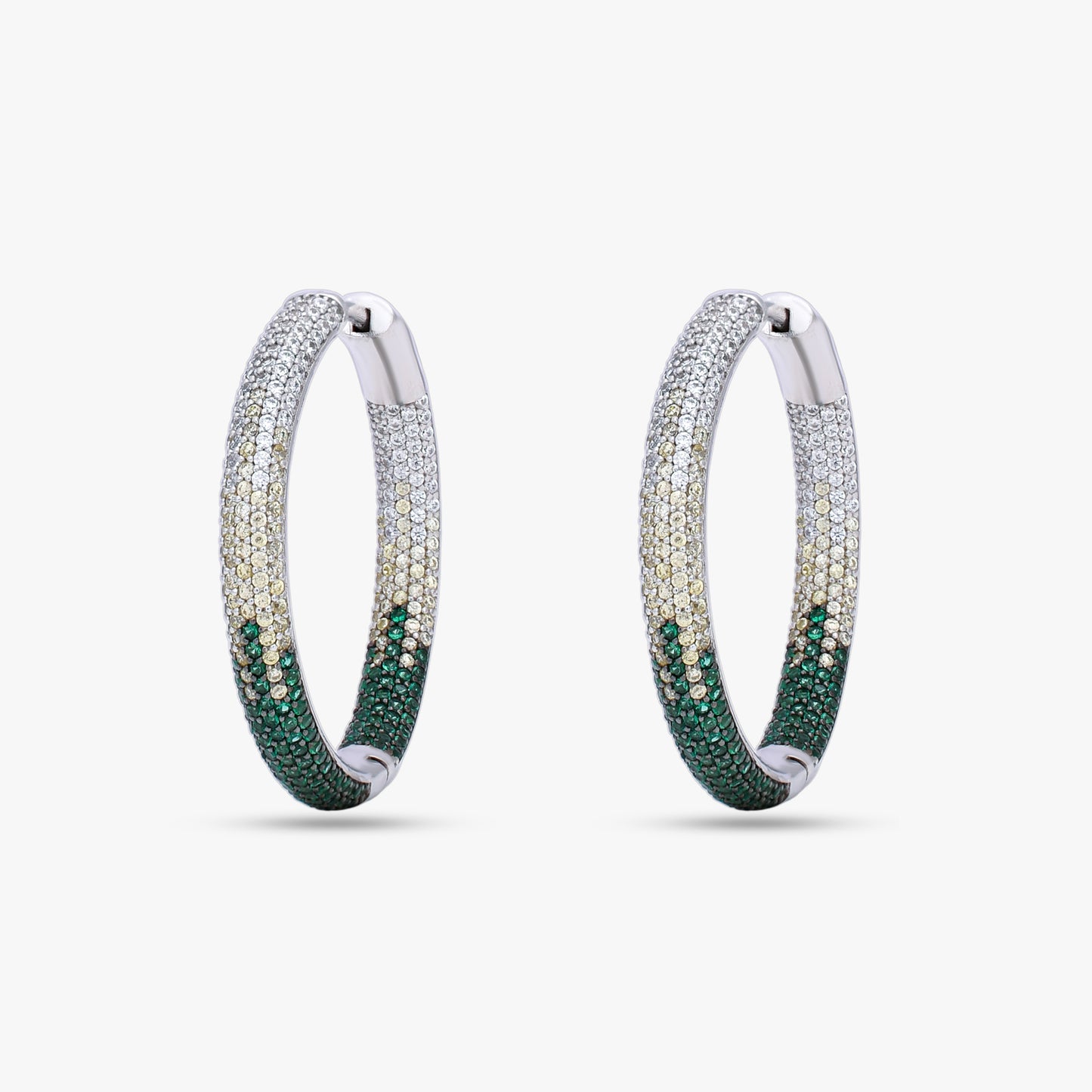 Silver Multicolour Hoop Earrings