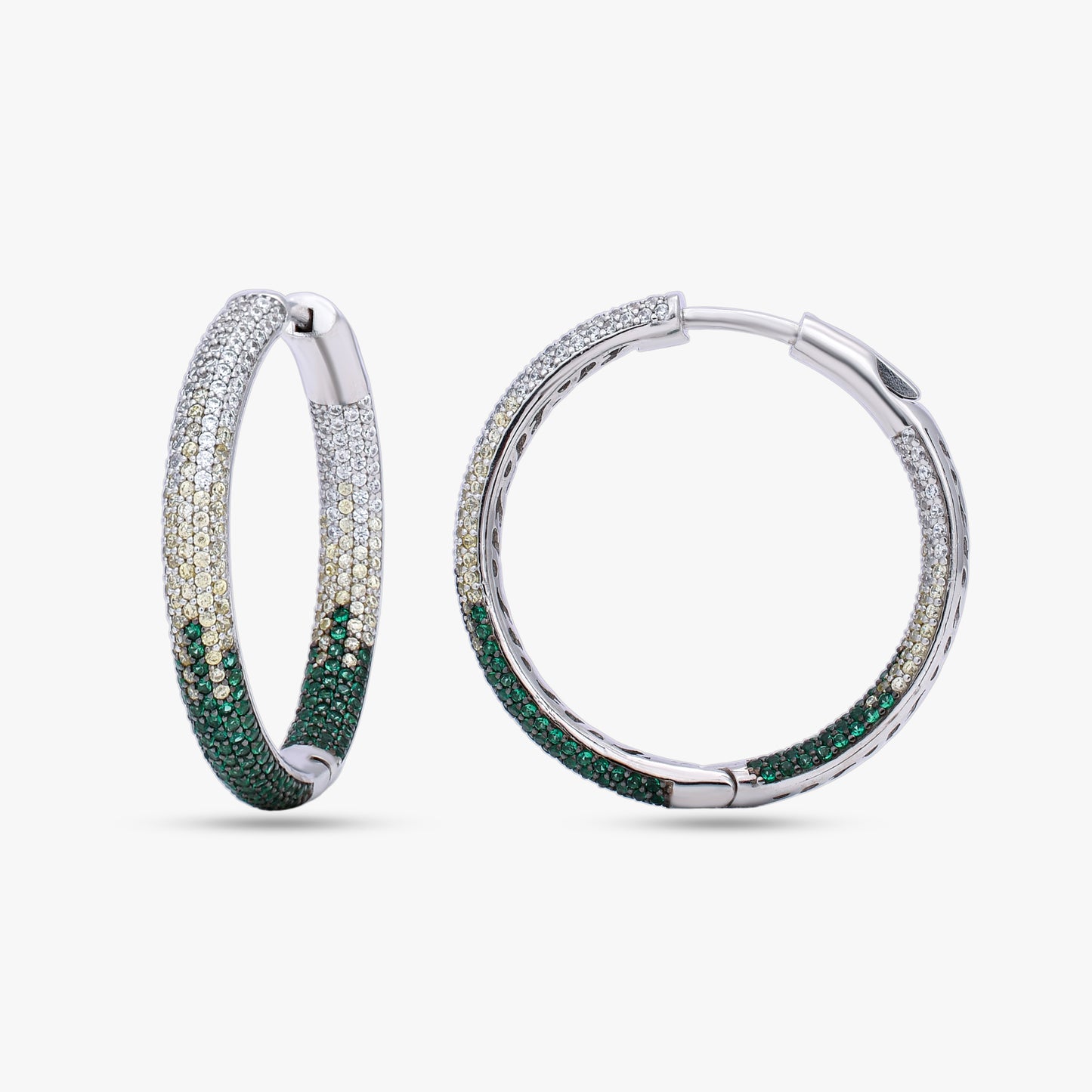 Silver Multicolour Hoop Earrings