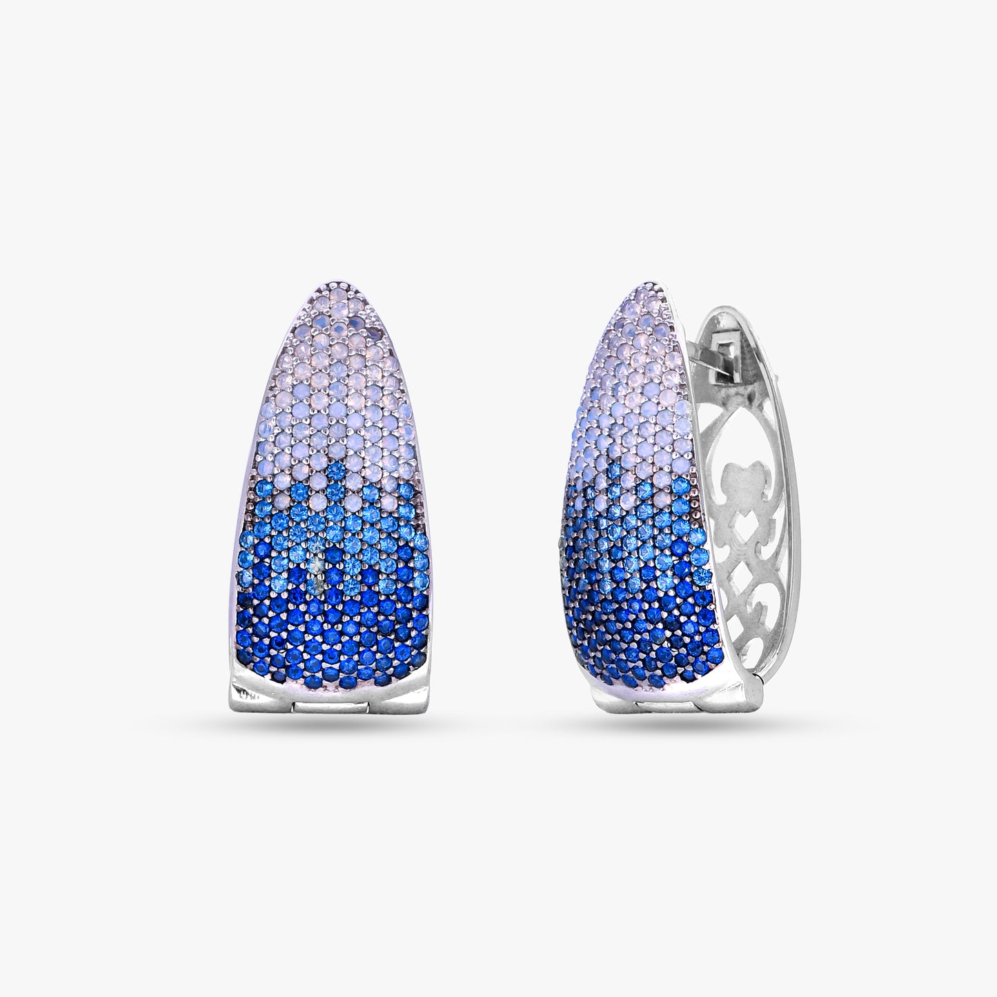 Blue Gradient Pave Earrings