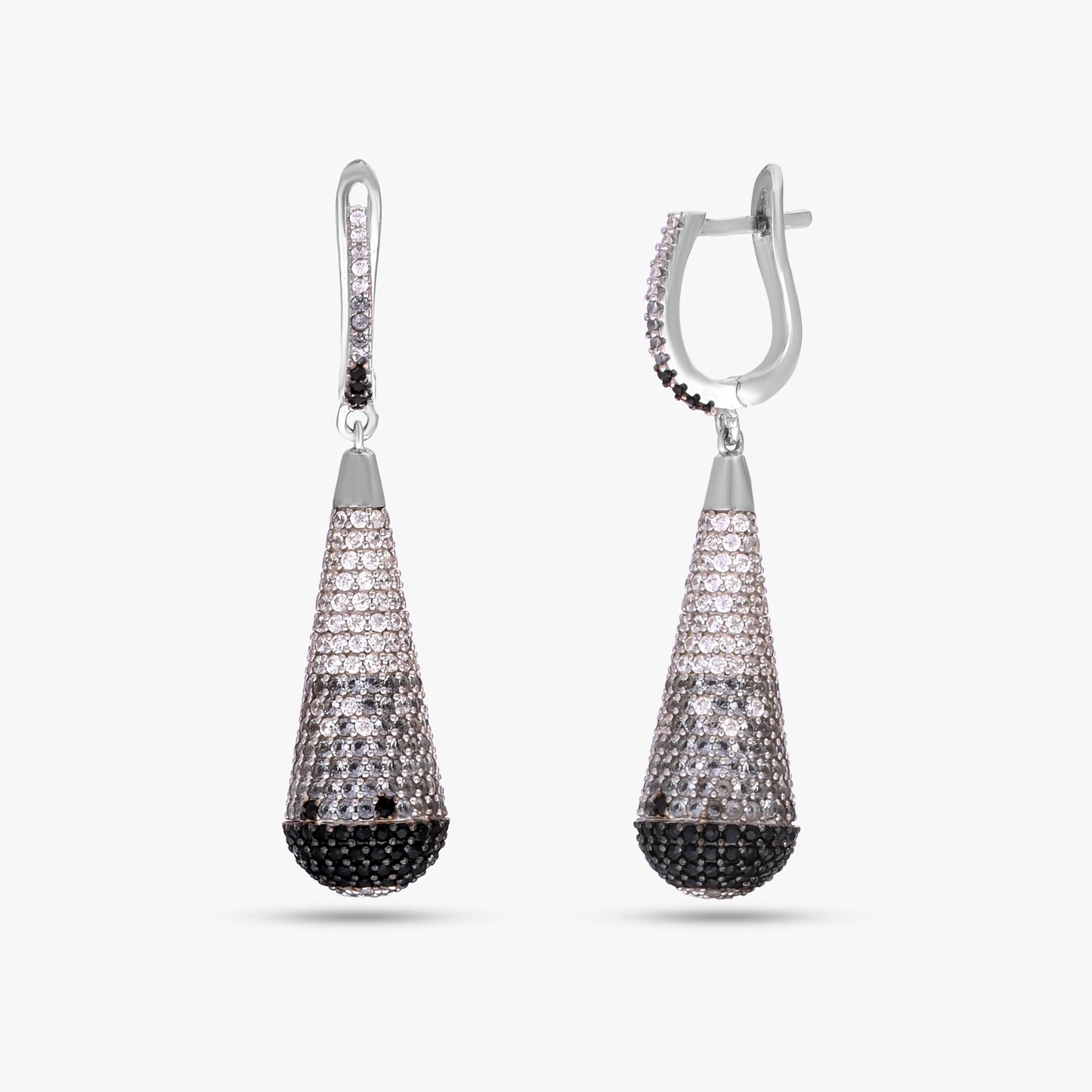 Black & White Pave Drops Earring