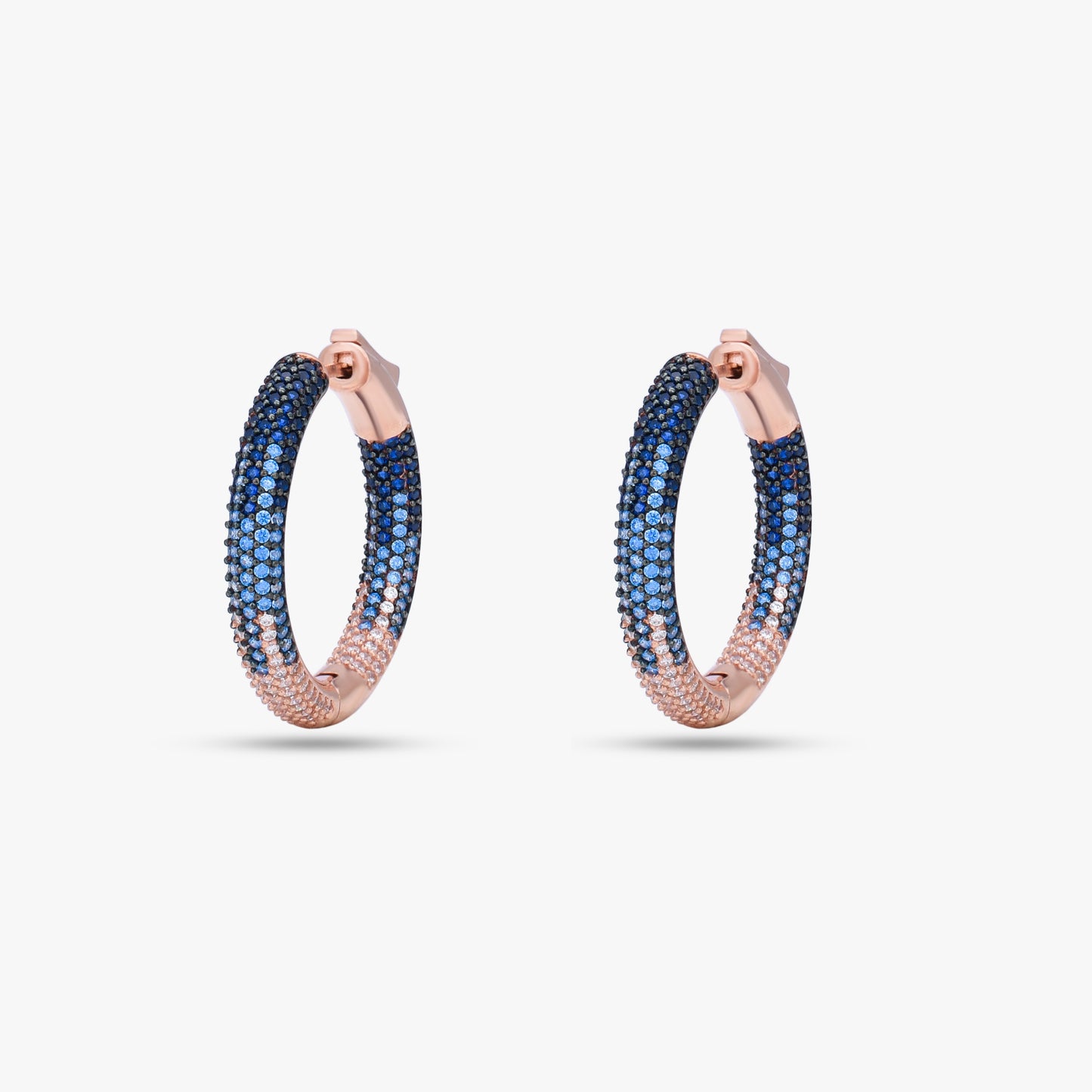 Blue Stone Hoop Earrings