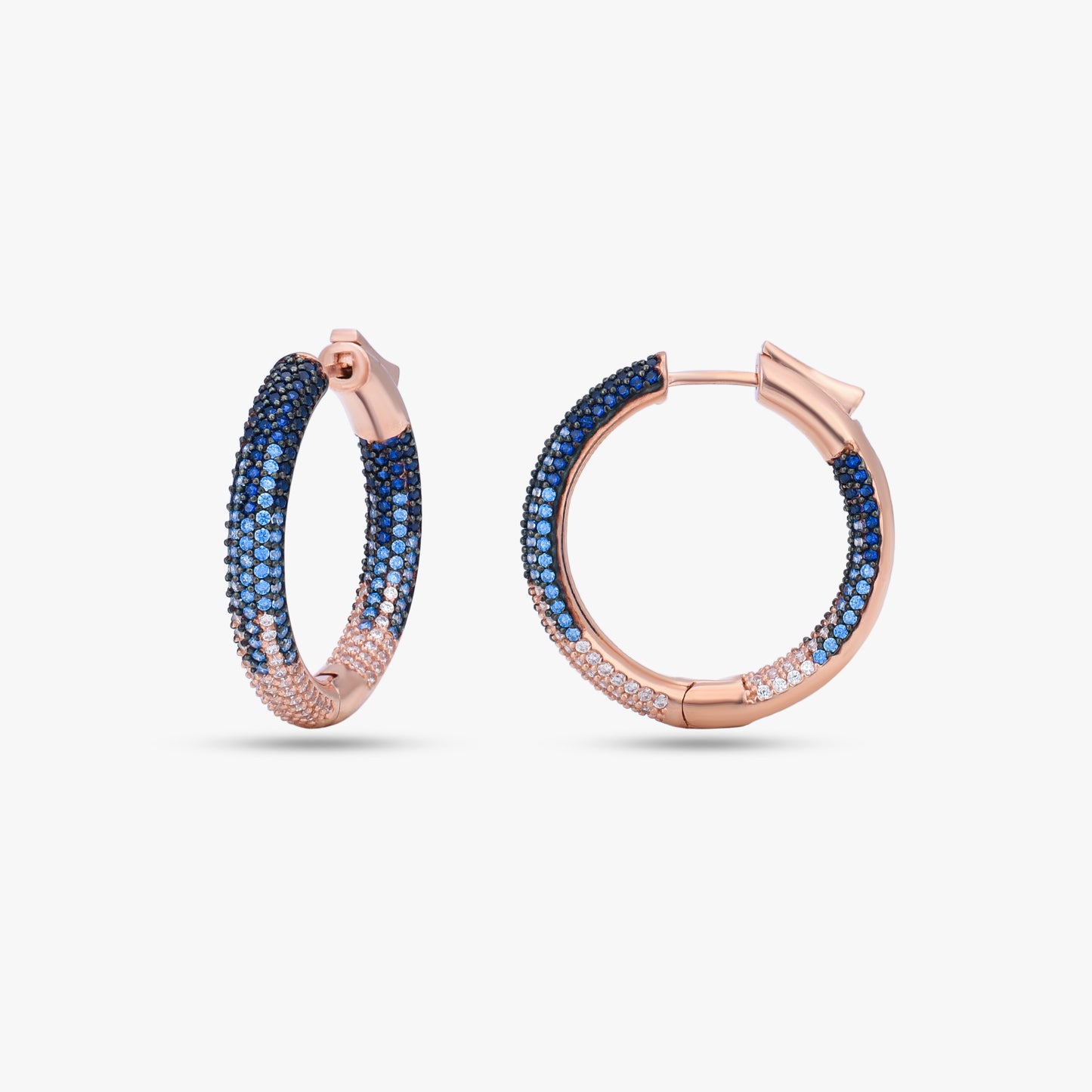 Blue Stone Hoop Earrings