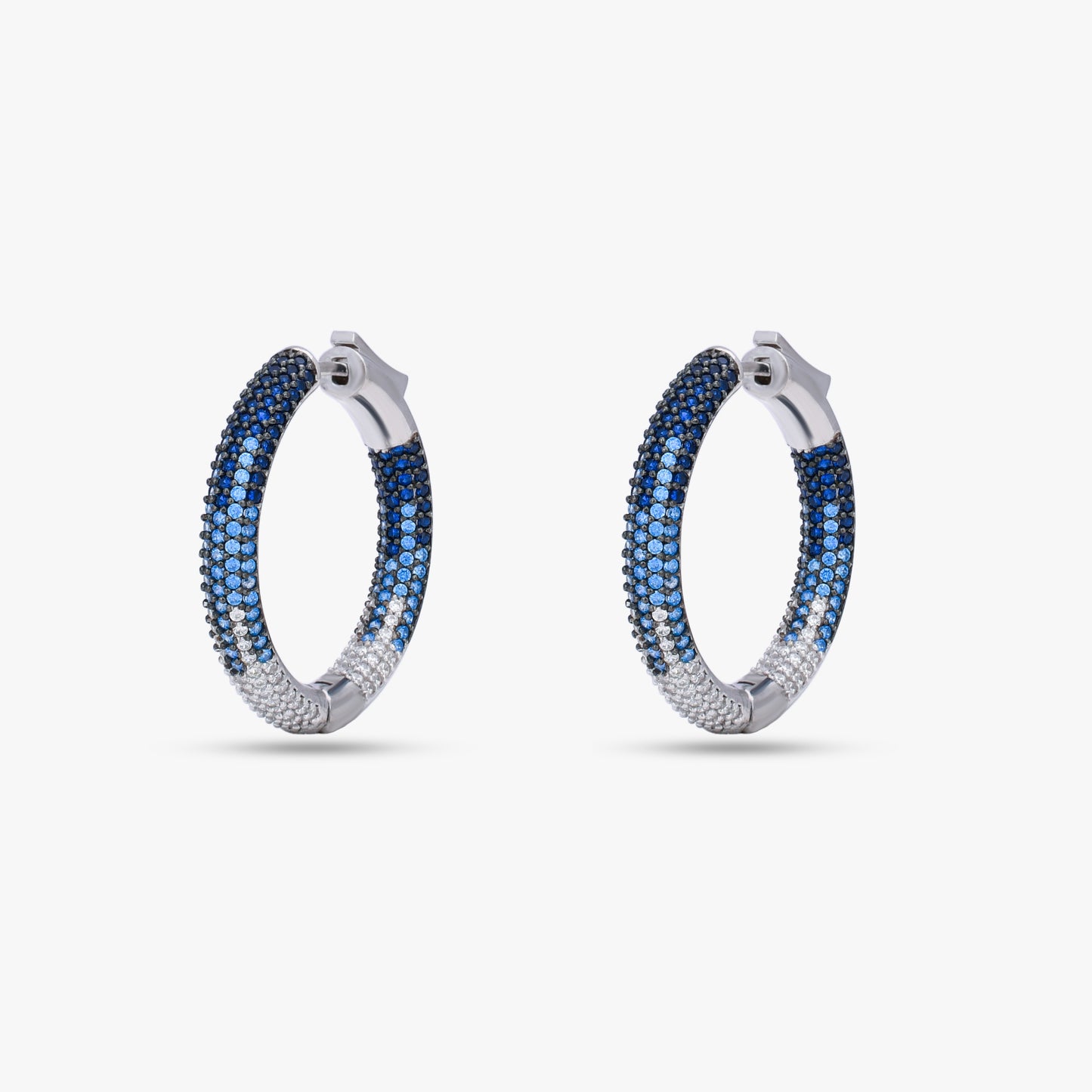 Blue Stone Hoop Earrings