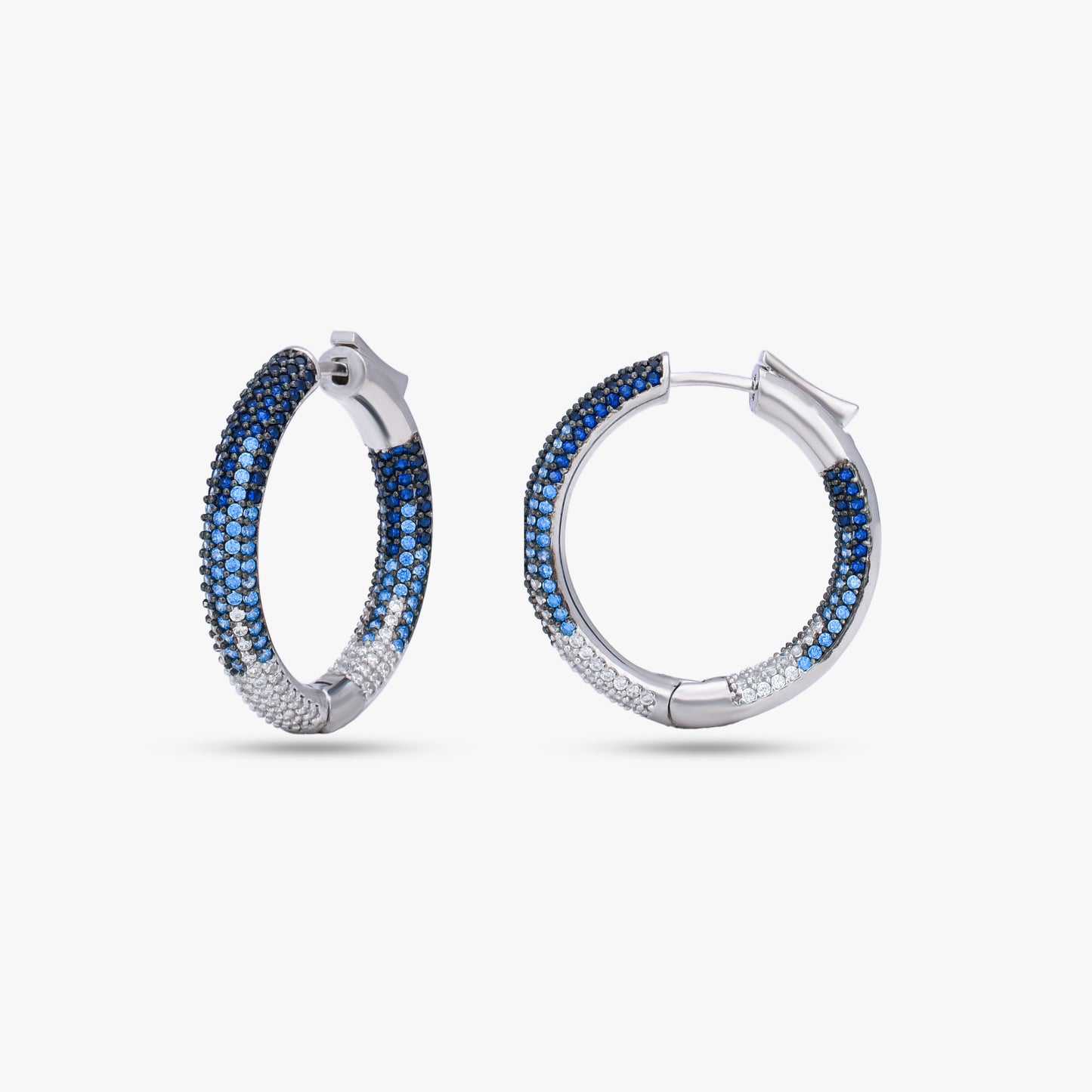 Blue Stone Hoop Earrings