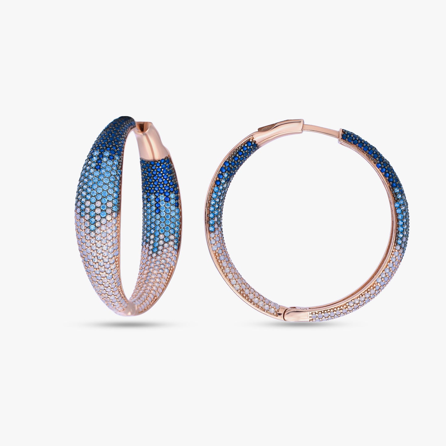 Blue Ombre Hoop Earrings