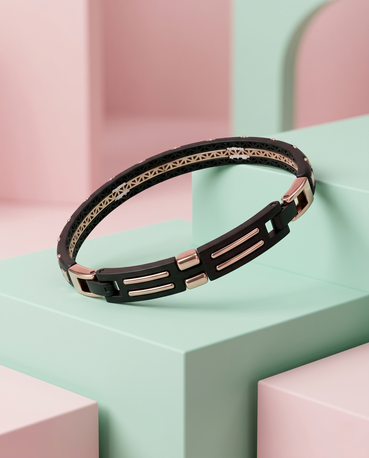 Rose Gold & Black Link Bracelet
