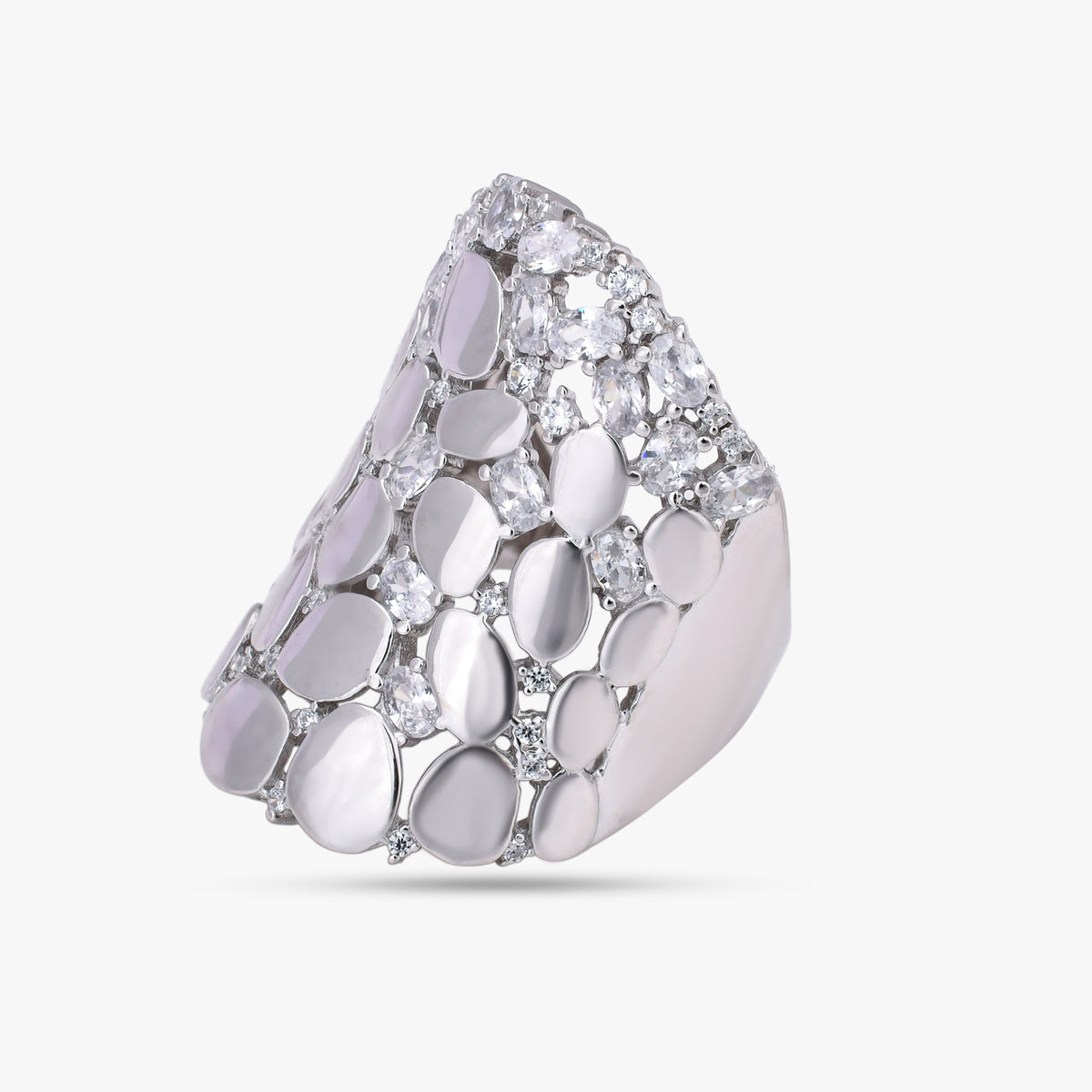 Silver Pebble Mosaic Ring