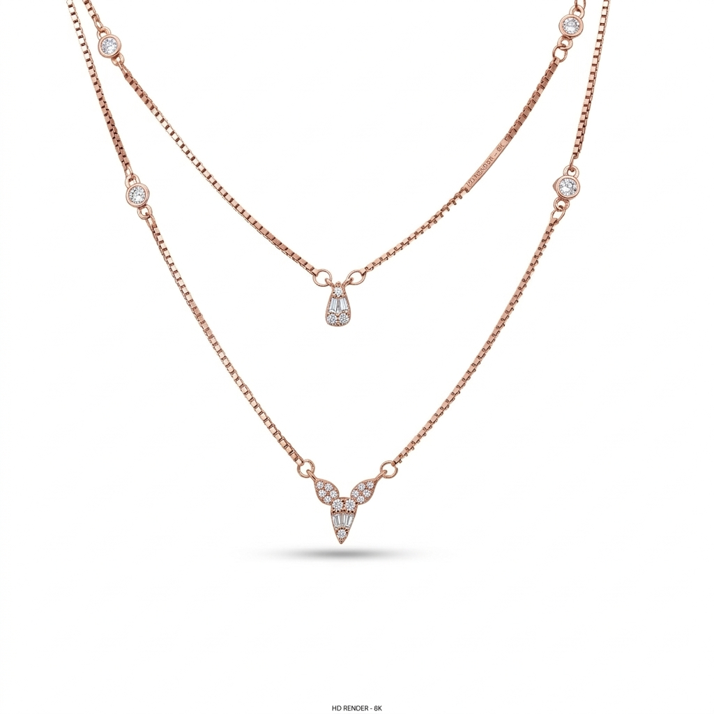 Double-Drop Solitaire Necklace