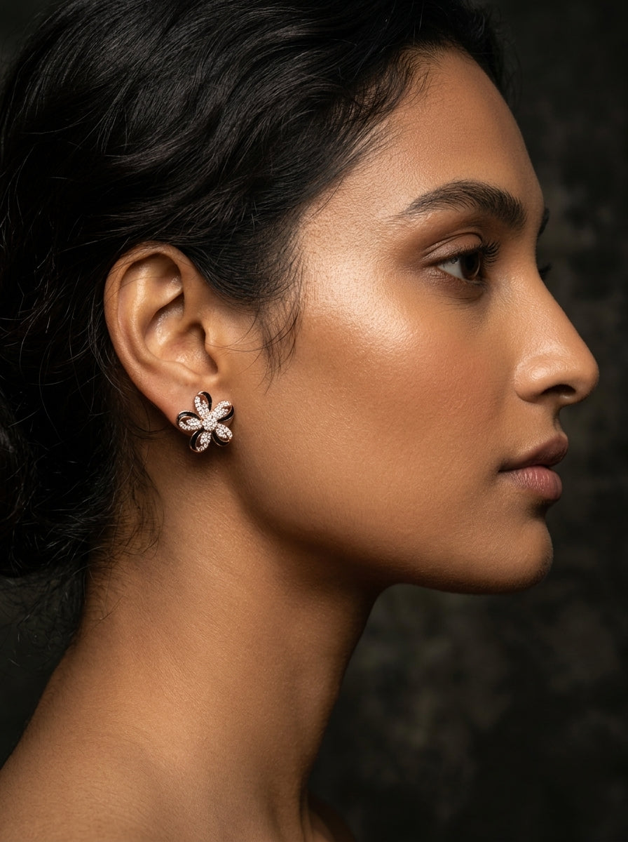 Noir Petal Blossom Studs