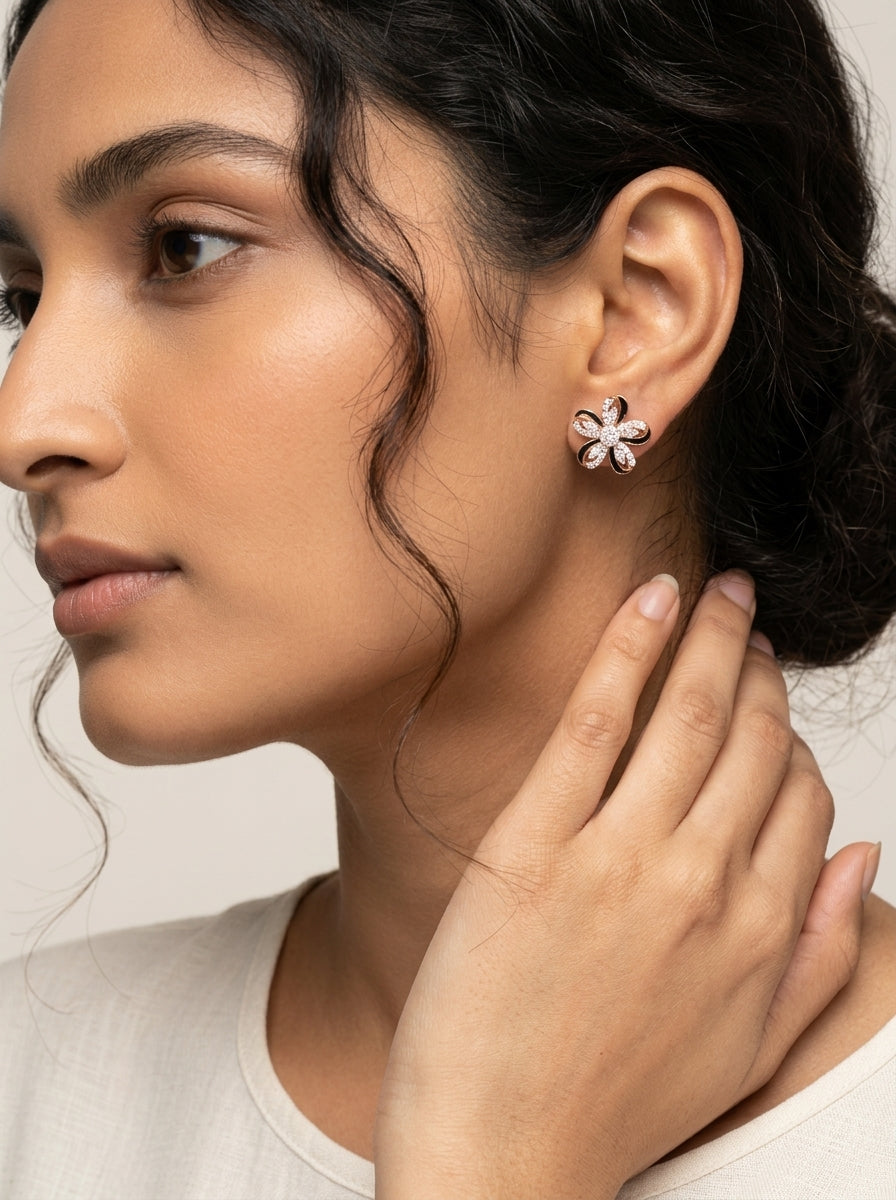 Noir Petal Blossom Studs