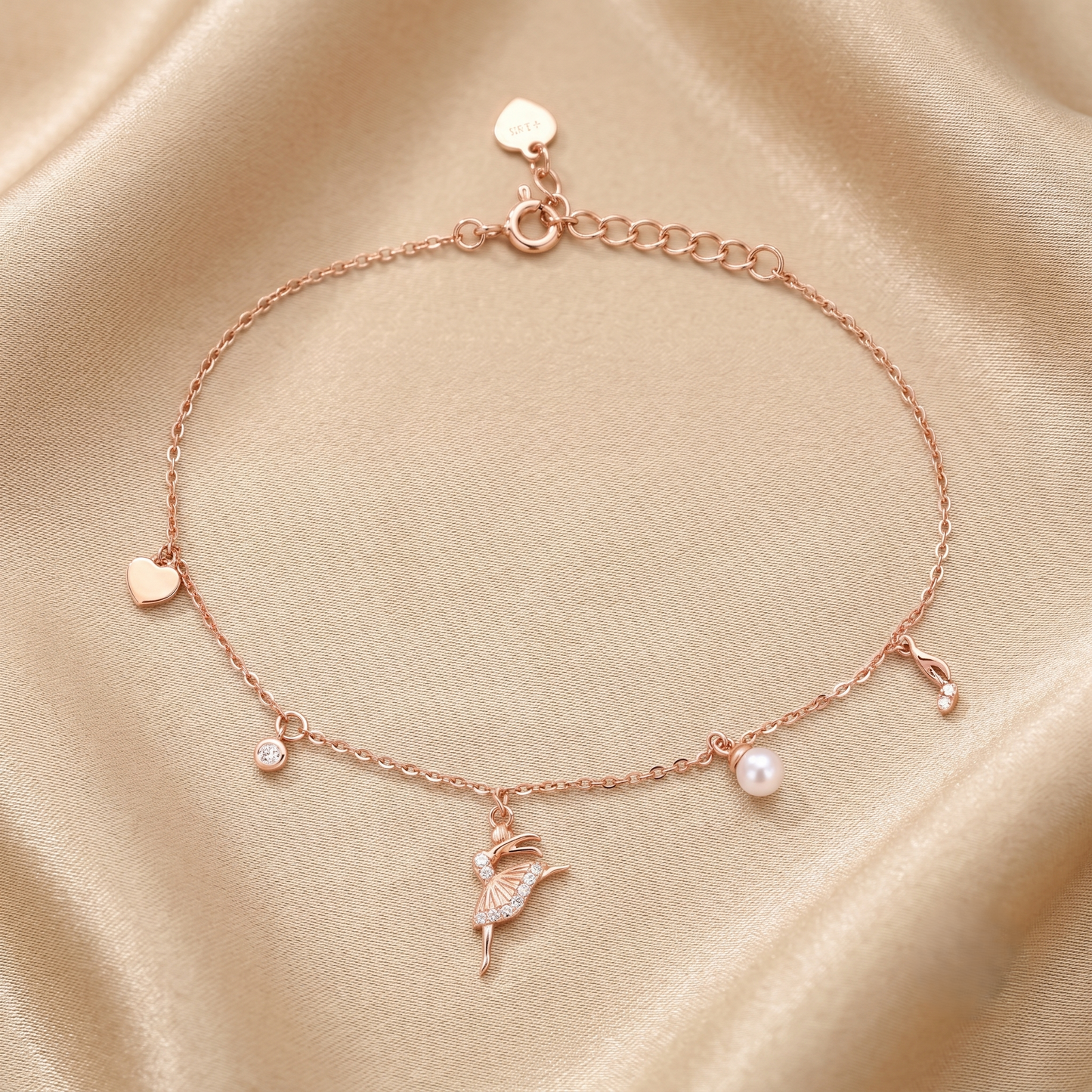Elegant Ballerina Charm Bracelet