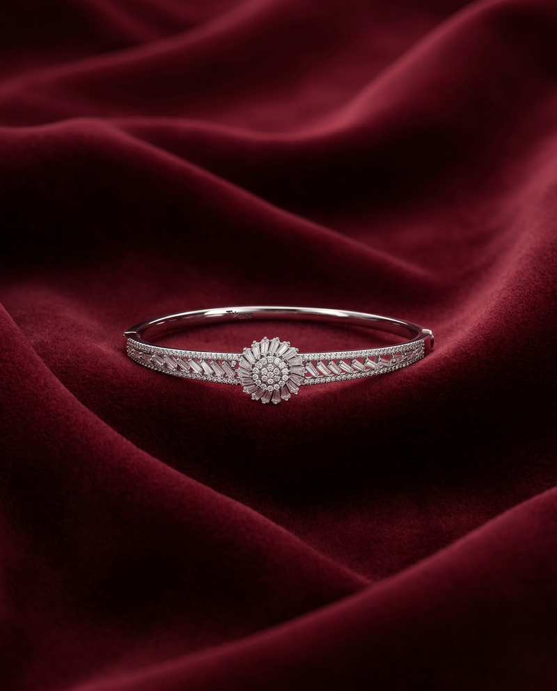 Sterling silver sunflower kada