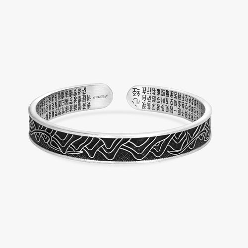 Load image 1 in gallery view. Sutra Engraved Open-Cuff Kada