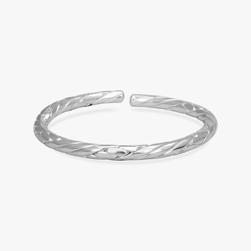 Load image 1 in gallery view. Twisted Silver Textured Kada