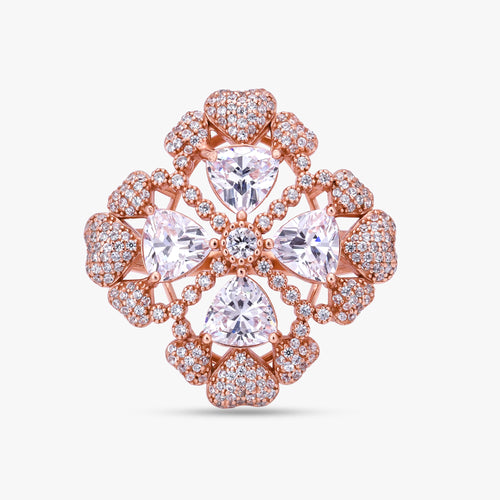 Load image 1 in gallery view. Rose Gold Floral Statement Ring