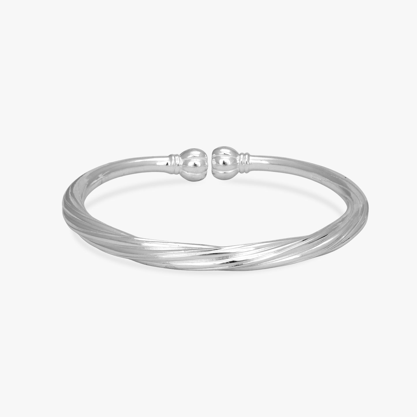 Twisted Silver Cuff Kada