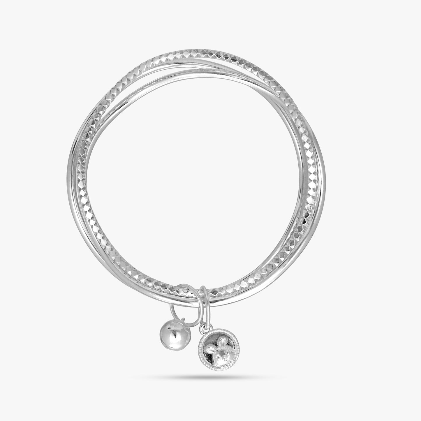 Silver Textured Wave Kada