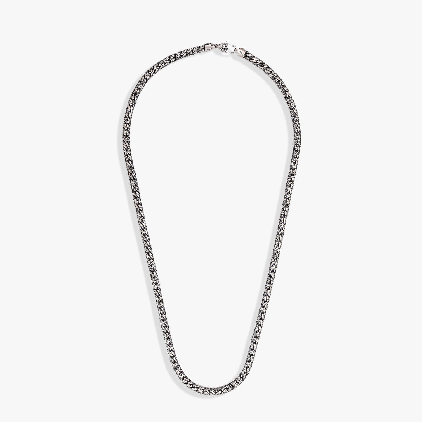 Textured Silver Curb Chain