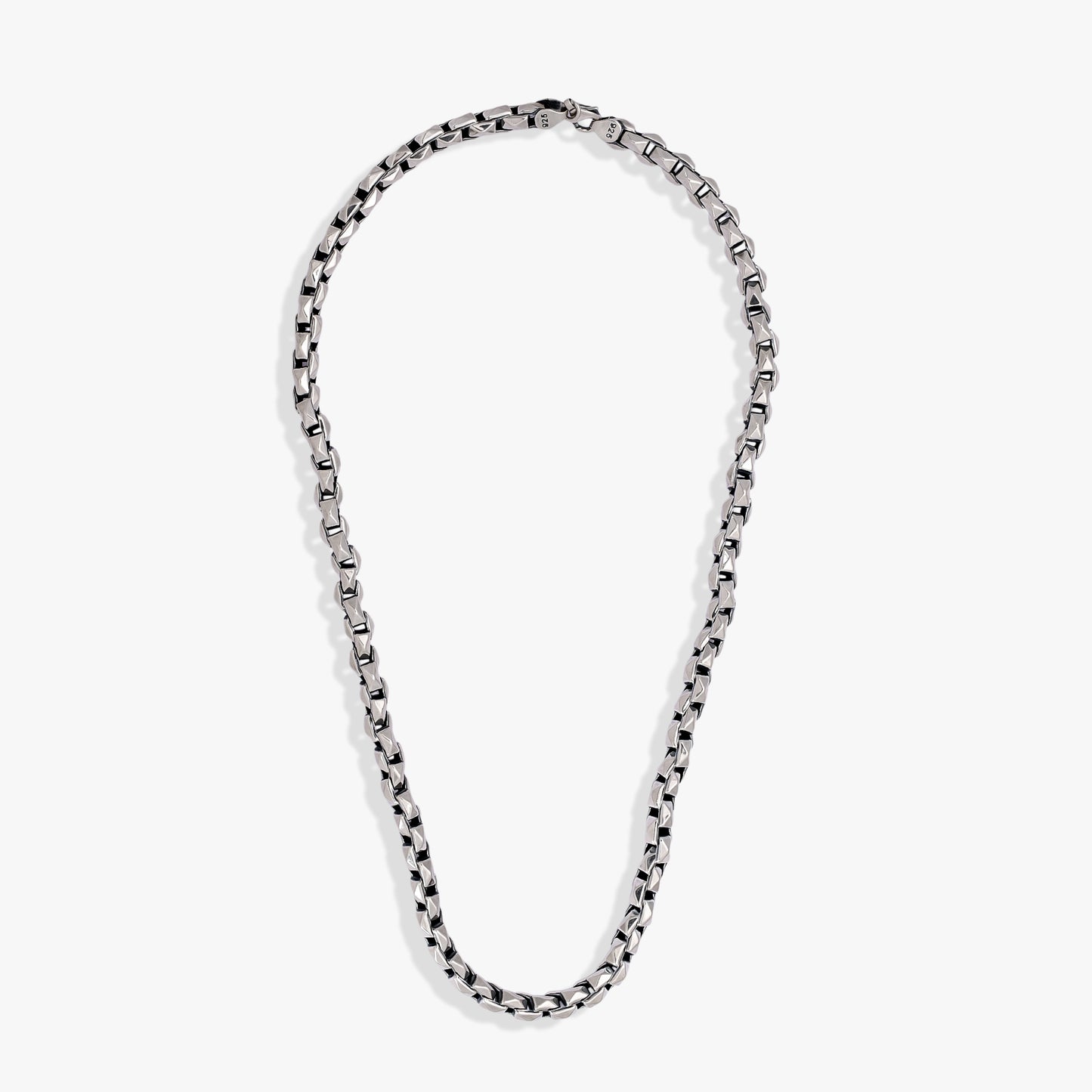 Silver Geometric Box Chain