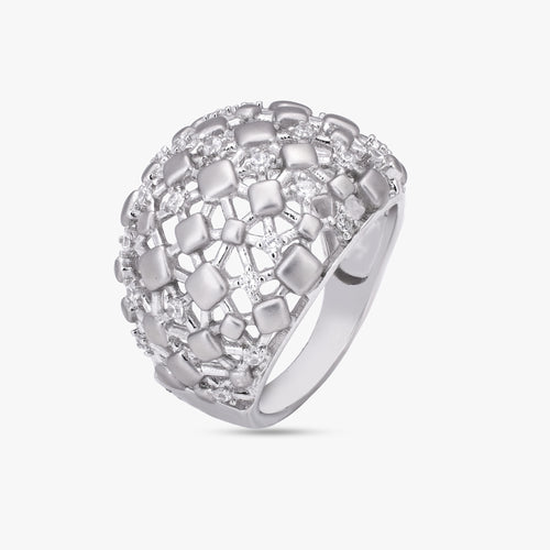 Load image 1 in gallery view. Geometric Lattice Dome Ring