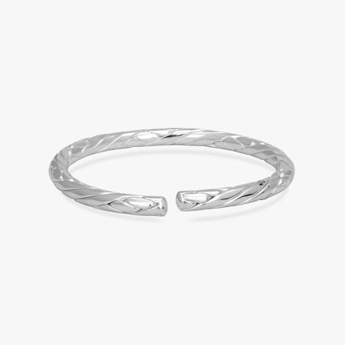 Load image 1 in gallery view. Twisted Silver Textured Kada