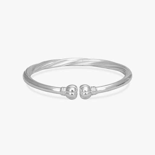 Load image 1 in gallery view. Twisted Silver Cuff Kada