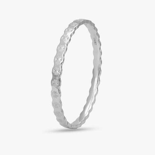 Load image 1 in gallery view. Silver Clover Wave Kada