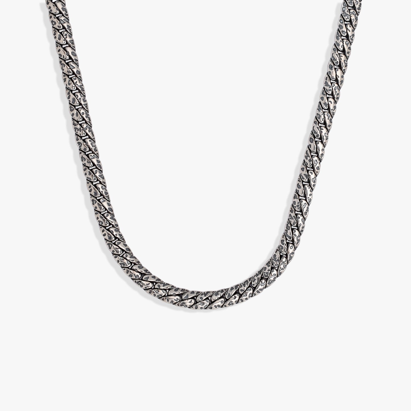 Textured Silver Curb Chain