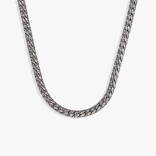 Load image 1 in gallery view. Textured Silver Curb Chain
