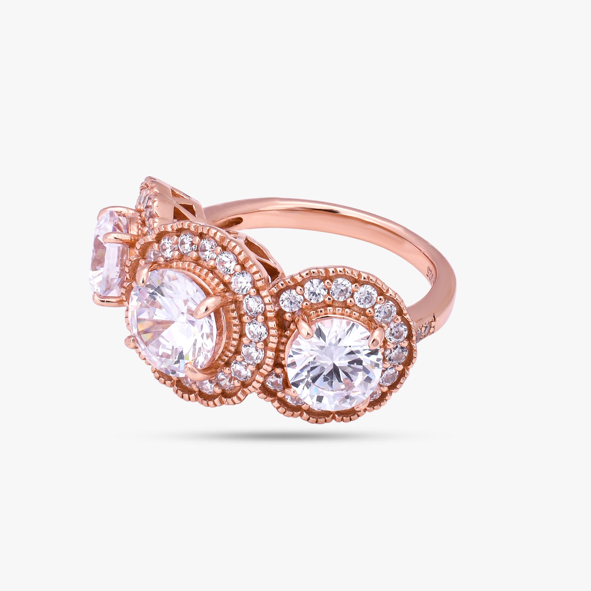 Rose Gold Three-Stone Ring