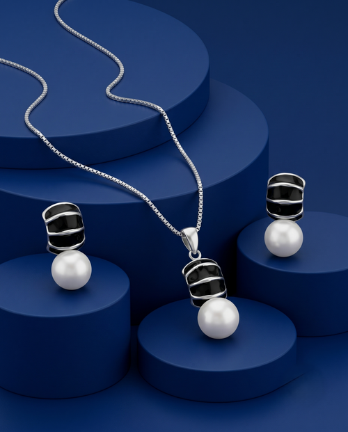 Load image 1 in gallery view. Elegant Pearl Jewelry Set