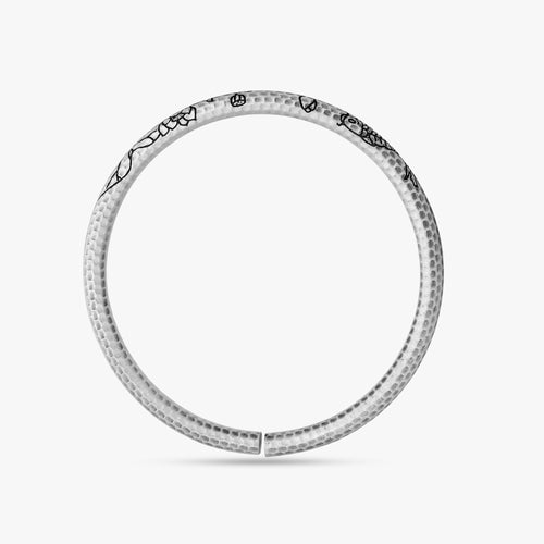 Load image 1 in gallery view. Hammered Matsya Silver Kada