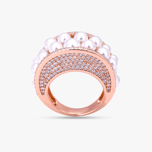 Load image 1 in gallery view. Sparkling Pearl Statement Ring