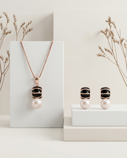 Load image 1 in gallery view. Elegant Pearl Jewelry Set
