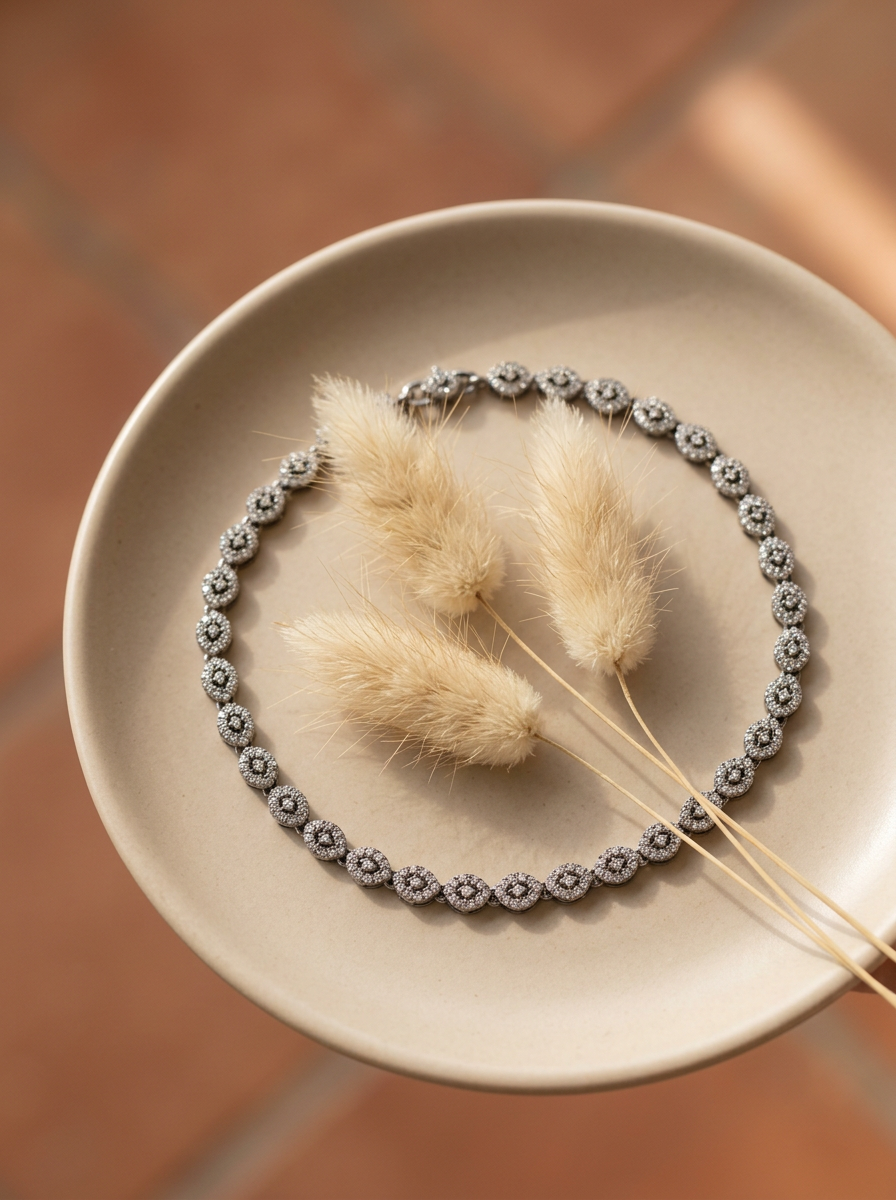 Sparkling Diamond Halo Anklet