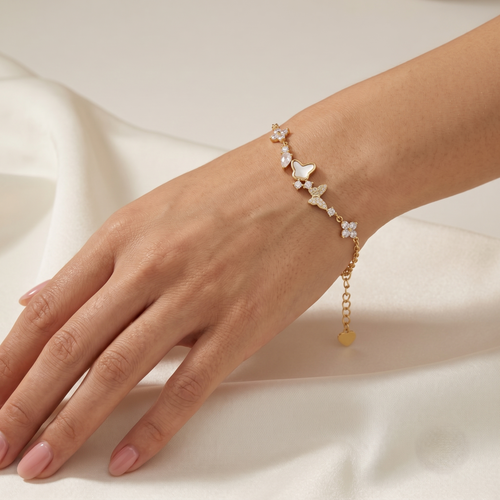 Load image 1 in gallery view. Butterfly Garden Gold Bracelet