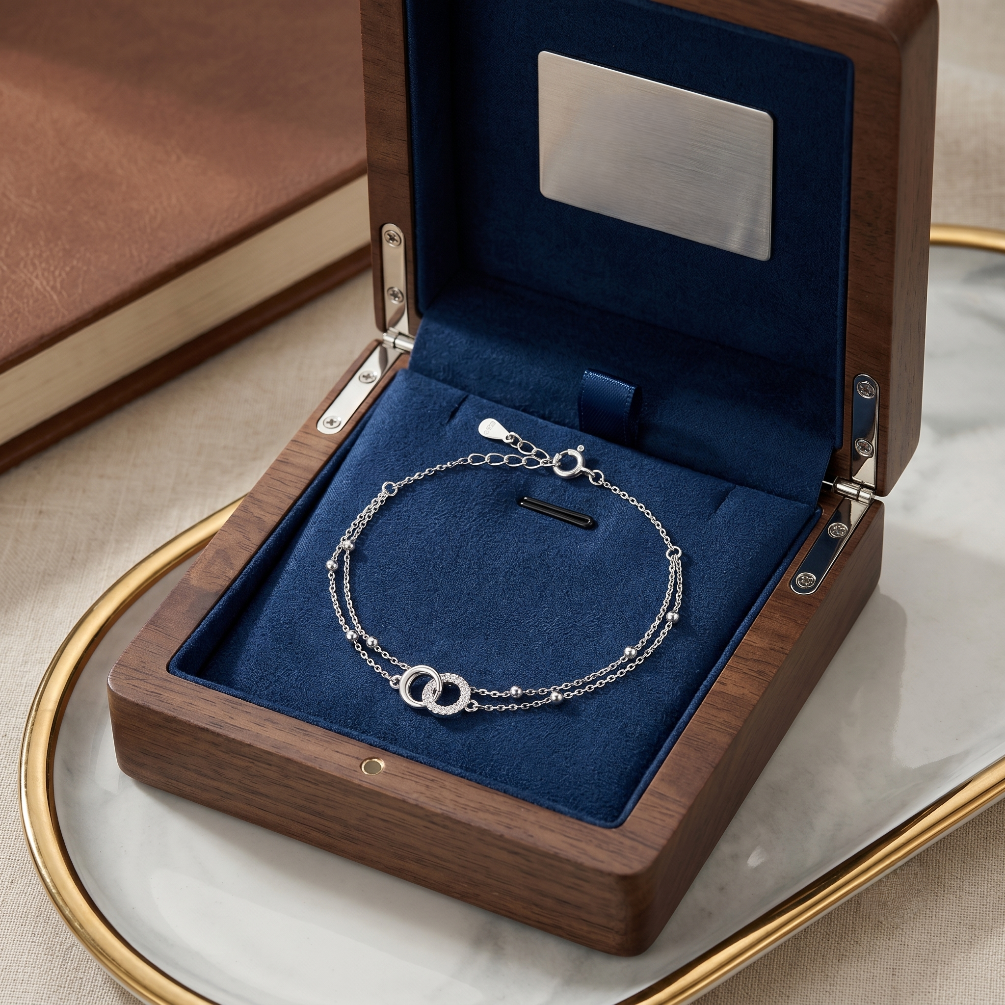 Interlocked Circle Silver Bracelet