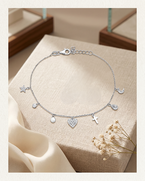 Load image 1 in gallery view. Elegant Multi-Charm Bracelet