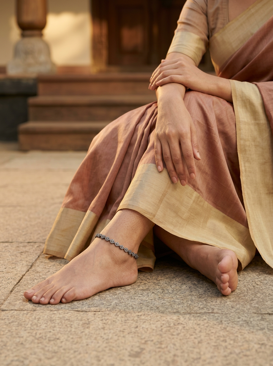 Sparkling Diamond Halo Anklet