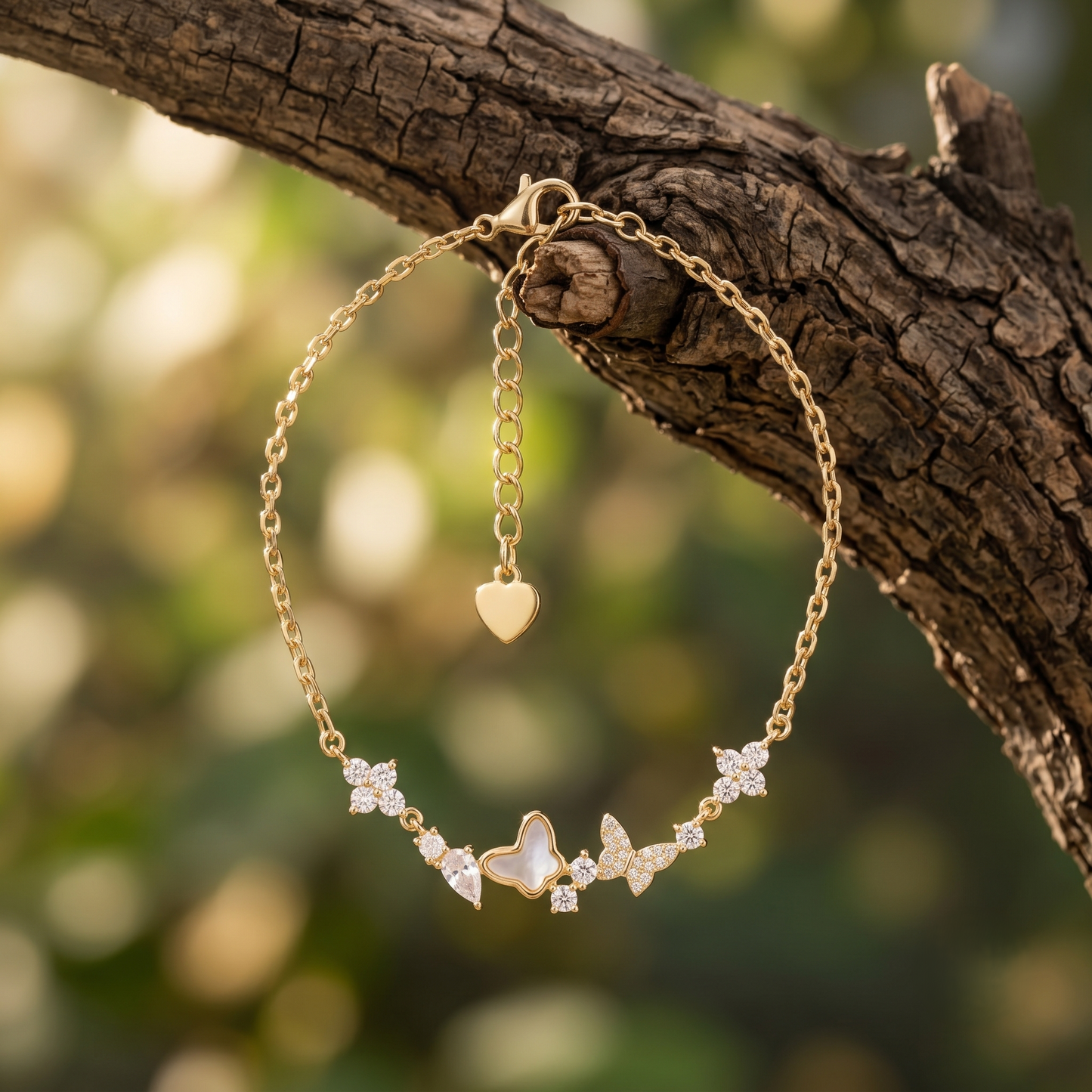 Butterfly Garden Gold Bracelet