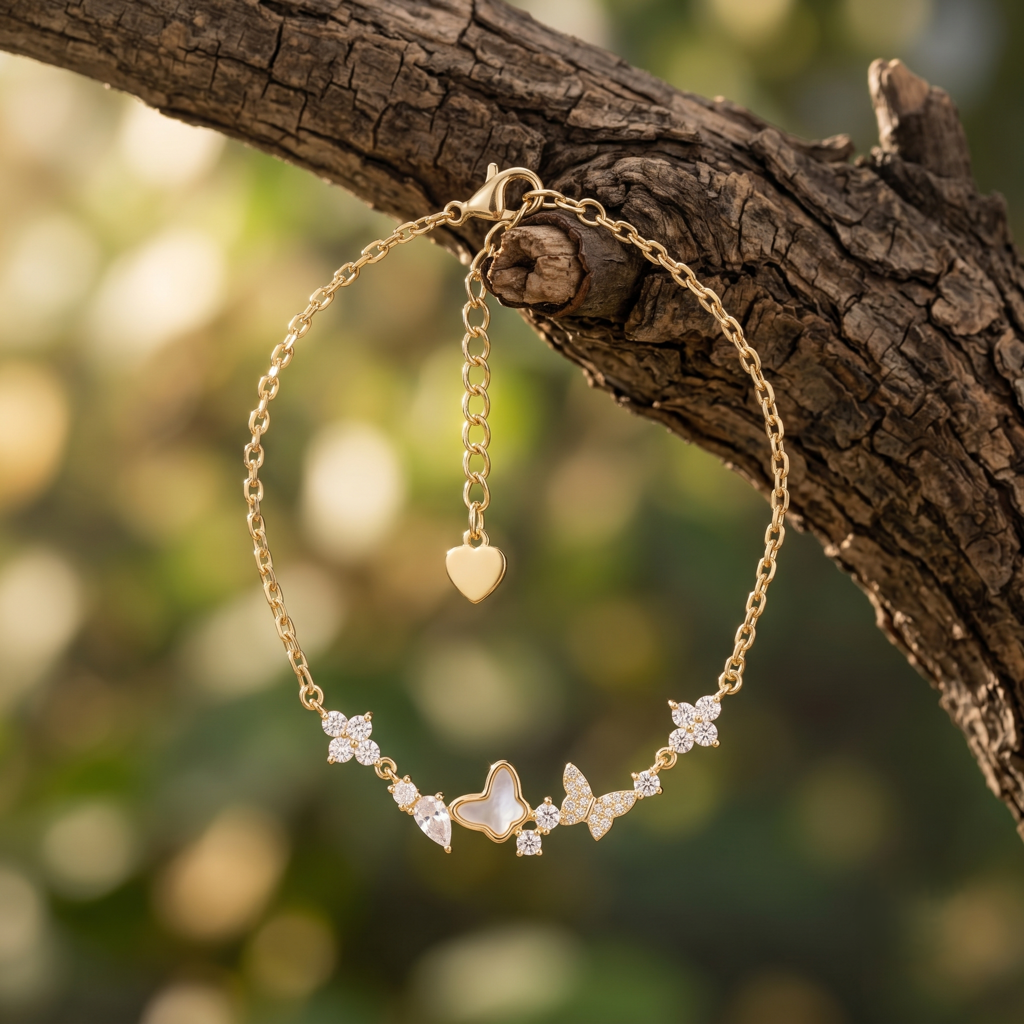 Butterfly Garden Gold Bracelet