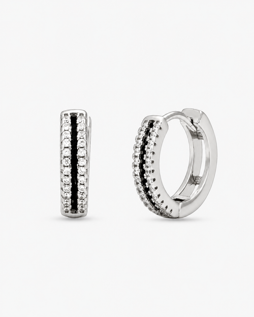 Load image 1 in gallery view. Rose Gold & Silver Huggie Hoops